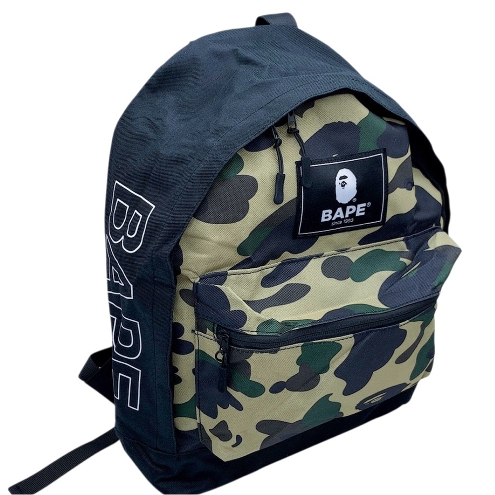 Bape Black and Green Camouflage Backpack